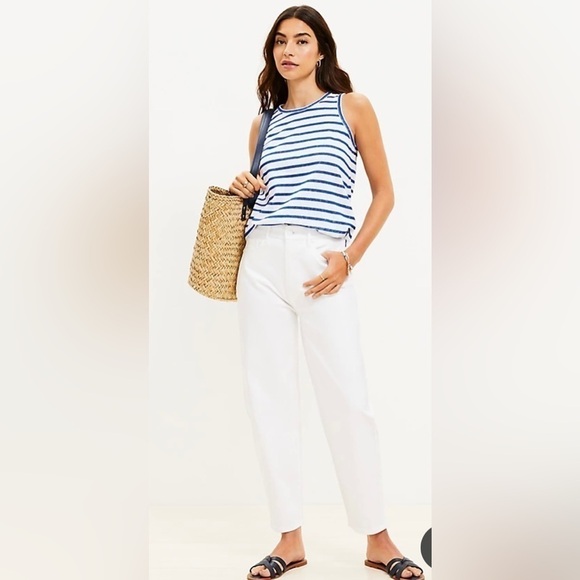 Ann Taylor Loft White Modern Straight Jeans Size 28/6 - Picture 1 of 8